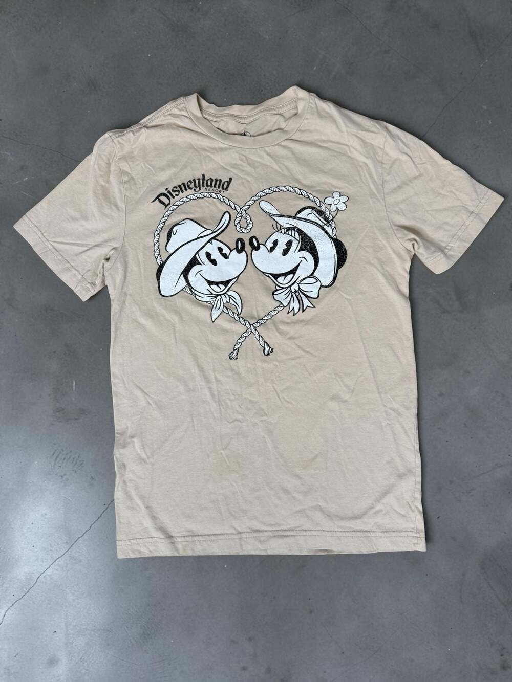 Disneyland Resort Mickey and Minnie Mouse Cowboy Western Heart Graphic T-Shirt